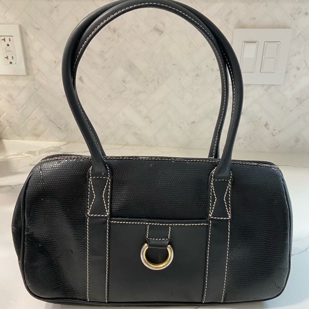 Lancel vintage black lezard bag